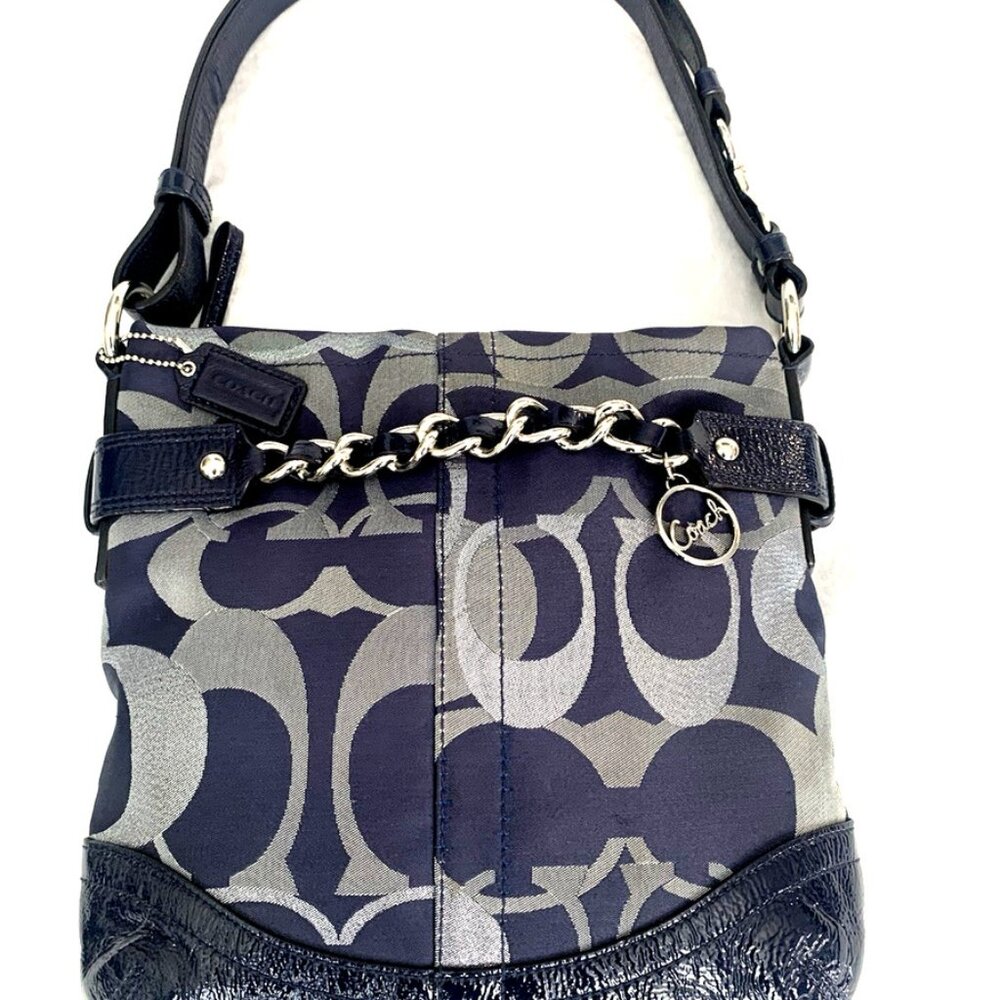 Coach Moto Optic Metallic Chain crossbody or shoulder bag